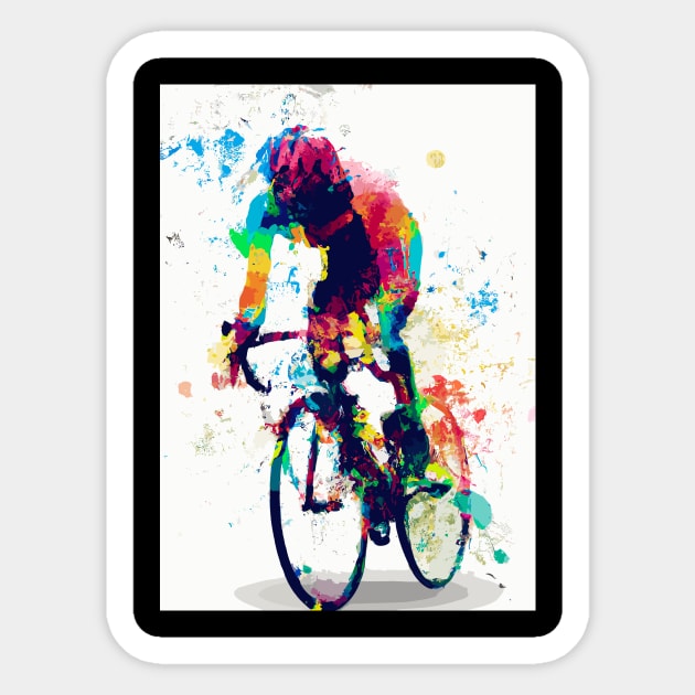 Racing Bike Cyclist Rainbow Sticker by maxcode
